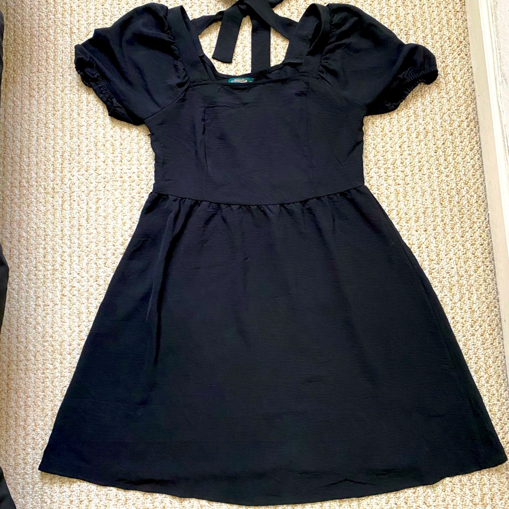 OFEEFAN | Women Puff Sleeve Square Neck Tie In Back Dress M - Picture 5 of 17